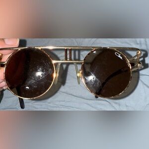 Cazal Gold Sunglasses with Black Lenses
